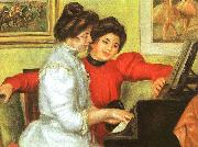 Pierre Renoir Yvonne and Christine Lerolle Playing the Piano Spain oil painting artist